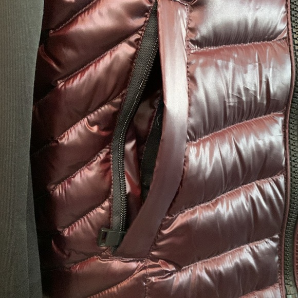 CALVIN KLEIN Performance Burgundy Metallic Down Puffer Coat S - Picture 7 of 9